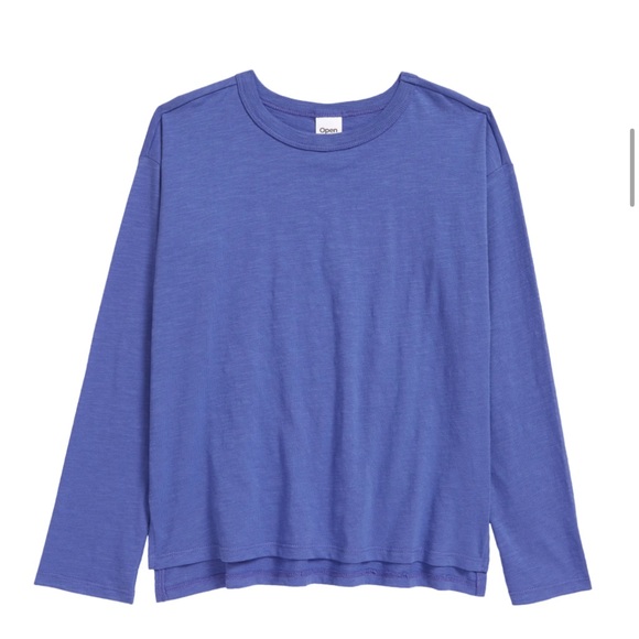 Open edit kids boxy long sleeve t-shirt 100% organic cotton size 2T purple storm - Picture 1 of 9